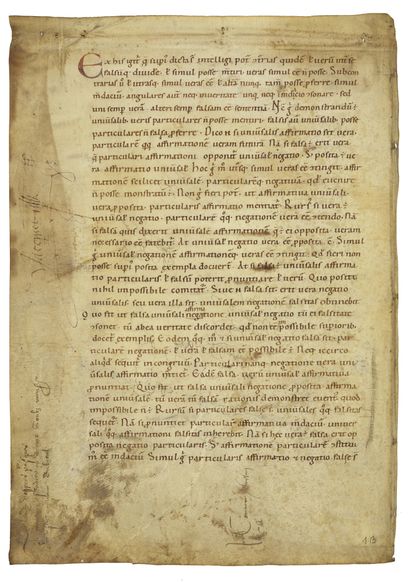 [BOÈCE (Anicius Manlius Severinus Boethius)]. Extracts from the Introductio ad syllogismos...