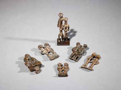 Six amulets 
Ivory Coast/Burkina Faso 
Bronze...