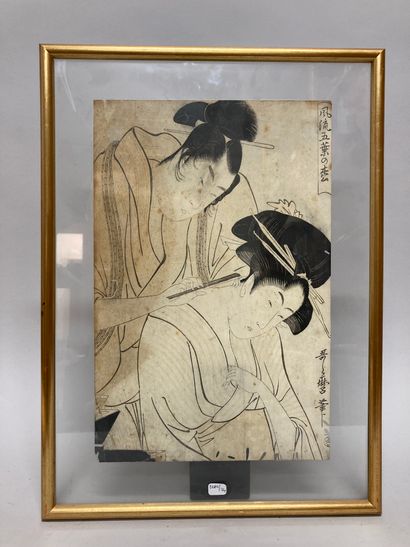 Kitagawa Utamaro (1753?-1806): Three oban tate-e:
- Omi hakkei, the eight views of...