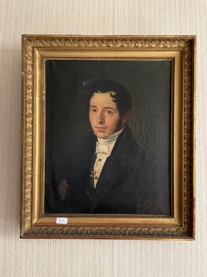 ECOLE FRANCAISE DU XIXème siècle Portraits présumés du baron Soult et son épouse
Deux...