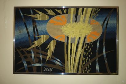 D'après P. Rey, XXe siècle Reflets Tapisserie 74 x 116 cm