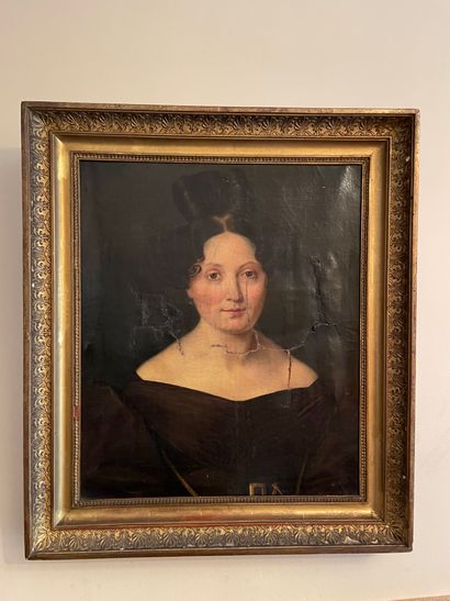 ECOLE FRANCAISE DU XIXème siècle Portraits présumés du baron Soult et son épouse
Deux...