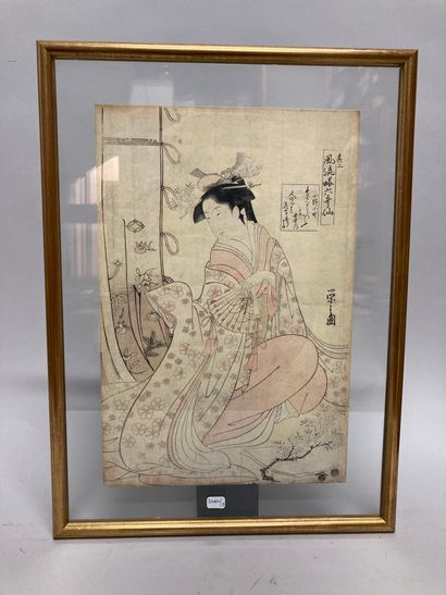 Chobunsai Eishi (1756-1829): Three oban tate-e:
- Fûryû yatsushi Rokkasen, sono ni,...