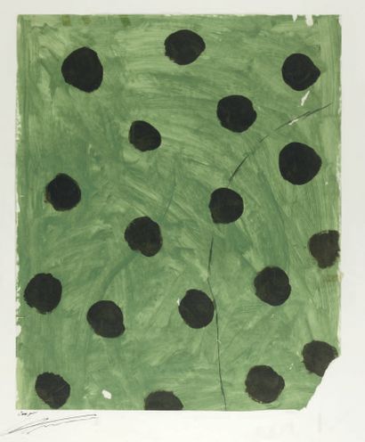Ecole Moderne Composition verte et noire, 2005
Gouache sur papier, datée « 2005 »,...