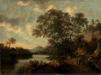 Attribué à Gillis NEYTS (1623-1687) Travelers near a river
Canvas
67 x 91 cm
(Without...