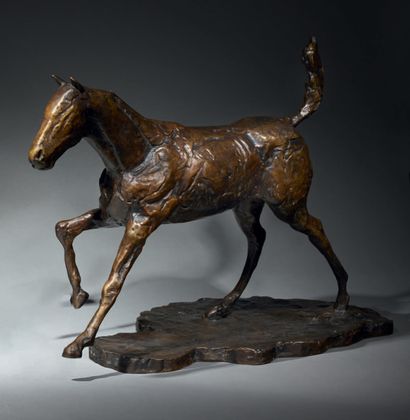 D'après Edgar DEGAS (1834-1917) Galloping Horse
Patinated bronze signed, numbered...