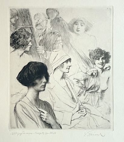 Émile FRIANT (1863-1932) Deuxième page de croquis, épreuve n°21
Estampe signée en...