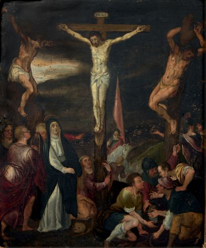 École Flamande du XVIIe siècle, suiveur de Louis de Caullery The Crucifixion
Oil...