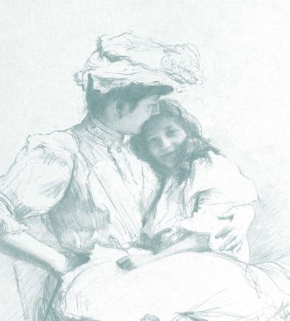 Émile FRIANT (1863-1932) Tendresse maternelle
Charcoal on paper, signed, dated 06...