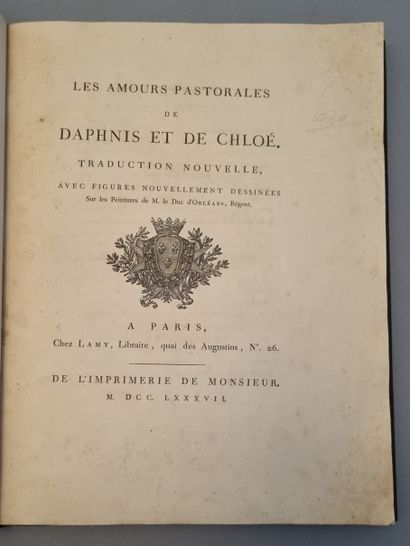 LONGUS. Les Amours pastorales de Daphnis et de Chloé. Traduction nouvelle. Paris,...