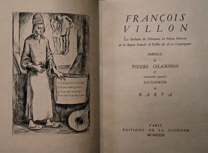 VILLON (François). Les Ballades du Testament, les Poésies diverses, & la Repeue franche...