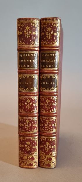 HORACE. Opera. Londres, Johannes Pine, 1733-1737. 2 volumes in-8, maroquin rouge,...
