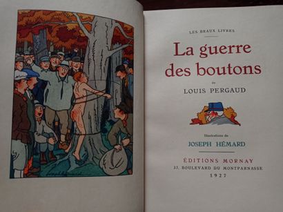 PERGAUD (Louis). La Guerre des boutons. Paris, Mornay, 1927. In-8, maroquin brun...