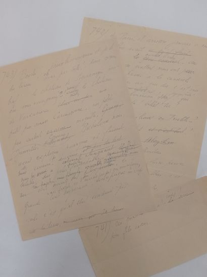 CÉLINE Louis Ferdinand Destouches dit (1894-1961). Fragments autographes du manuscrit...