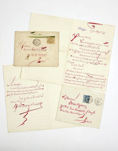 BARBEY D'AUREVILLY Jules (1808-1889). Autograph letter signed to "My too invisible...