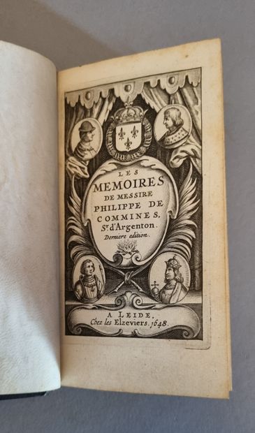 COMMINES (Philippe de). Les Mémoires. Dernière édition. Leyde, Elzevier, 1648. In-12,...