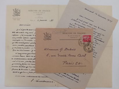 LÉAUTAUD Paul (1872-1956). 2 lettres autographes signées. La première adressée à...