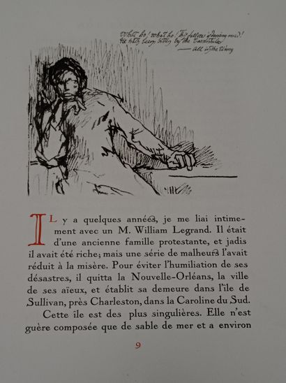 Poë (Edgar). Le Scarabée d'or. Paris, Martin Kaelin, 1929. In-4, en feuilles, emboîtage.
39...