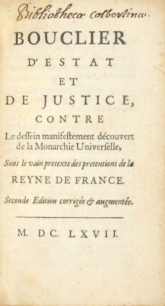 [LISOLA, Francois-Paul de] Bouclier d'Estat et de Justice contre Le dessein manifestement...