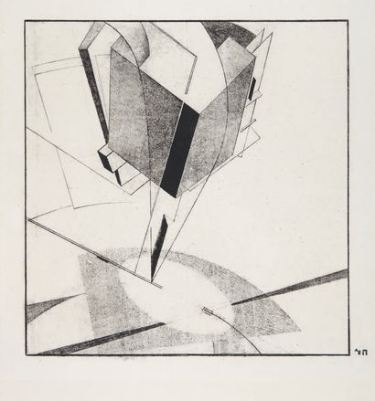 El Lissitzky. Proun 5A, Vitebsk-Moscou, 1919/20
Lithographie suprématiste tri-dimensionnelle...
