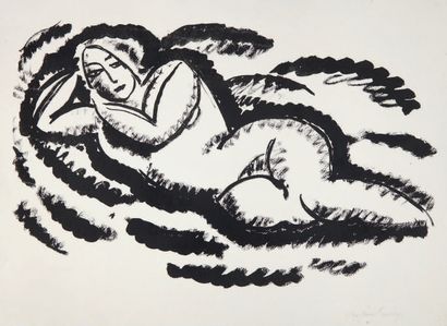 VON JAWLENSKY, Alexej Liegender weiblicher AKT III, 1920 (Nu couché III)
Lithographie...