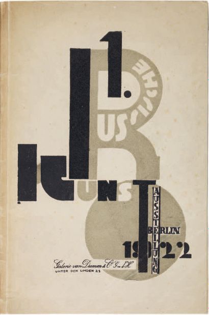 El Lissitzky. Catalogue de la 'Erste Russische Kunstausstellung', à la Galerie Van...
