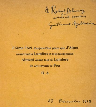 DELAUNAY (Robert) - APOLLINAIRE (Guillaume) Les Fenêtres. Paris, [1912]. Album in-4...