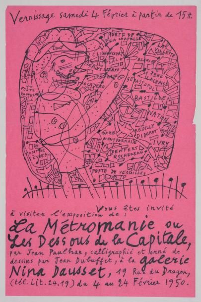 DUBUFFET (Jean). La Métromanie Documents annonçant la parution de l'ouvrage (2)....