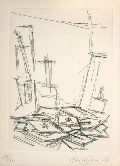 GIACOMETTI (Alberto) - DU BOUCHET (André) LE MOTEUR BLANC. Paris, G. L. M., 1956....