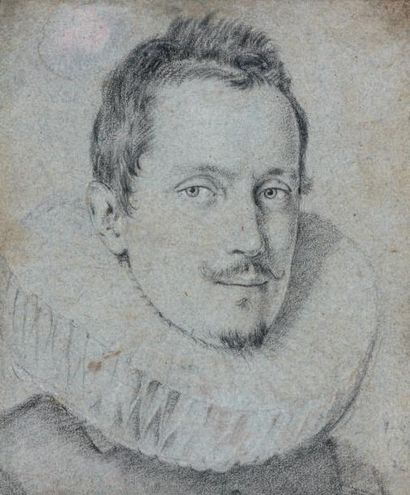 OTTAVIO LEONI (ROME 1587 - 1630) Portrait d'homme Crayon noir et traces de rehauts...