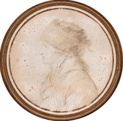 JEAN MICHEL MOREAU LE JEUNE (PARIS 1741 - 1814) Portrait de Jean-Jacques Rousseau...