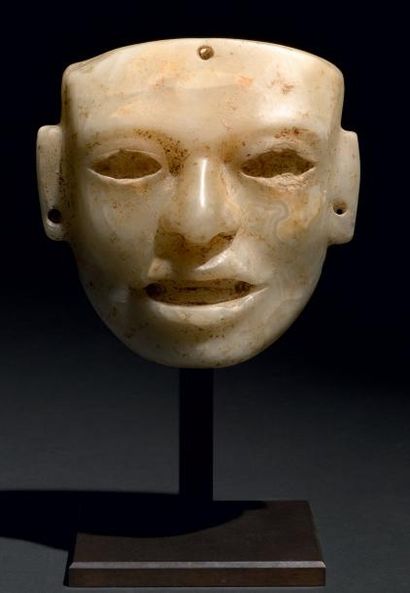 null Masque funéraire anthropomorphe Culture Teotihuacan, vallée de Mexico, Mexique...