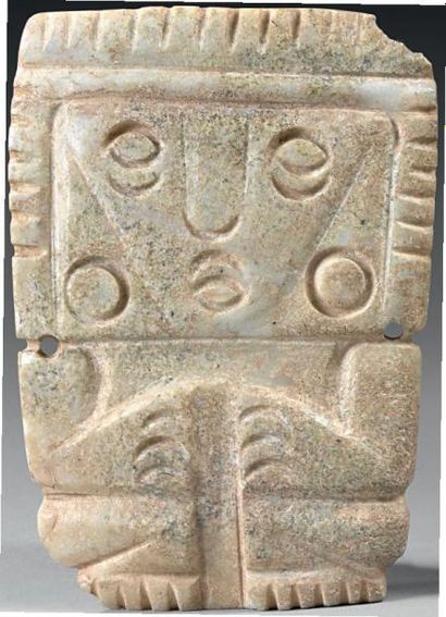 null Plaque-pectoral anthropomorphe Culture Mixtèque, Mexique Postclassique, 1300-1500...