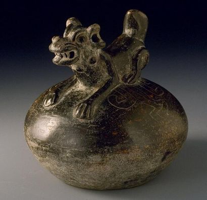 null Vase zoomorphe Culture Maya, Guatemala Maya ancien, 300-600 après J.- C. Important...