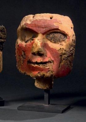 null Rare masque funéraire Culture Chancay, Pérou Intermédiaire récent, 1100-1400...