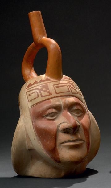 null Important vase-portrait Culture Mochica, nord du Pérou Intermédiaire ancien,...