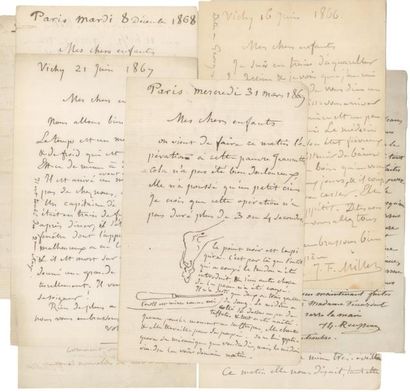 JEAN FRANÇOIS MILLET (1814-1875) Correspondance comprenant 36 lettres authographes...