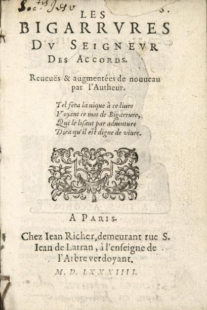 TABOUROT (Étienne) Les Bigarrures du seigneur des Accords. Reveuës & augmentées de...