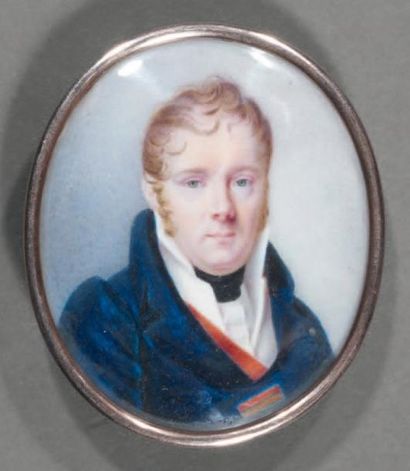 Françoise-Reine DAGOIS (1781-1862) Le Maréchal Ney en habit civil Portrait miniature...