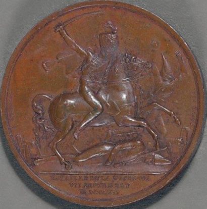 null Médaille de la bataille de la Moskowa, en cuivre patiné, portant sur l'avers...
