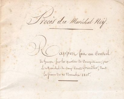 GRUNDLER (Louis Sébastien), militaire français (1774-1833) Manuscrit signé «le comte...