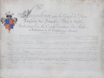 null Lettres patentes de Baron de l'Empire pour Pierre-Jean-François Vrigny (1770-1813)....