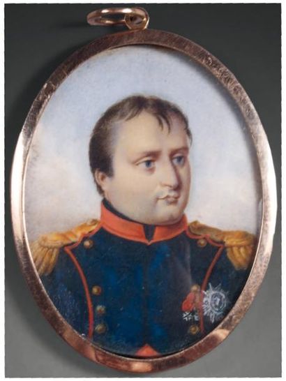 De SAINT-HILLIER Portrait de l'Empereur Napoléon Ier En buste légèrement vers la...