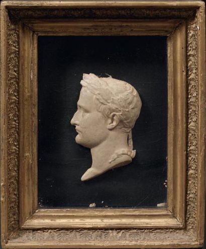 ANDRIEUX Portrait en profil de l'Empereur Napoléon Ier lauré, vers la gauche Epreuve...