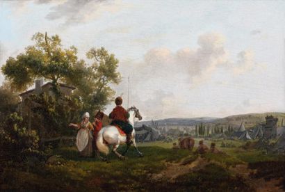 null Attribué à Joseph SWEBACH-DESFONTAINE (1769-1823) Campement des cosaques de...