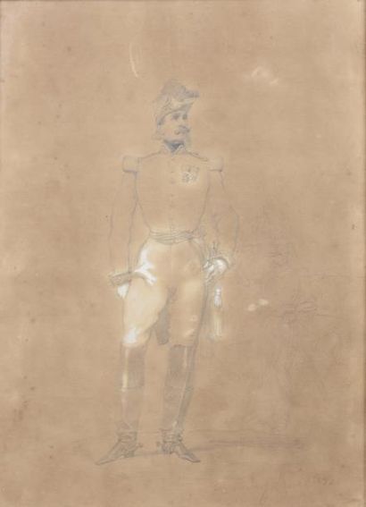 Eugène LAMI (1800-1890) Portrait du général Joseph Napoléon Ney Il est représenté...