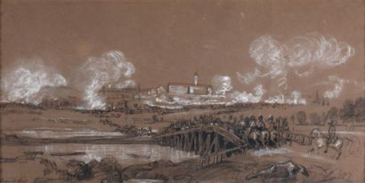 Camille ROQUEPLAN (1803-1855) La bataille d'Elchingen Victoire du maréchal Ney sur...