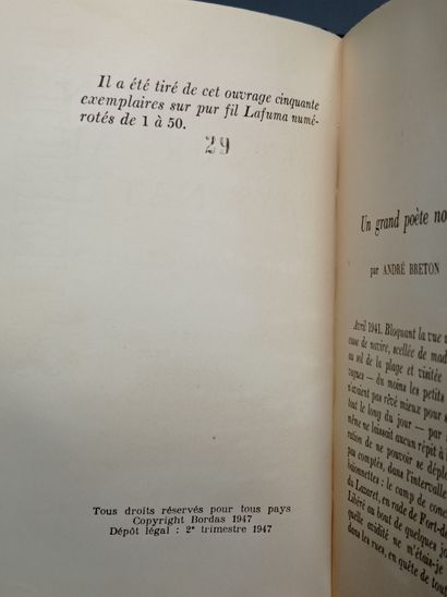 CÉSAIRE (Aimé). Cahier d'un retour au pays natal. Paris, Bordas, 1947, half anthracite...