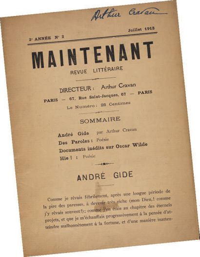 CRAVAN (Arthur). Maintenant. Revue littéraire. Directeur : Arthur Cravan. N°1 à 5,...