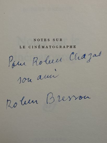 BRESSON (Robert). Notes sur le cinématographe. Paris, N.R.F., 1975, in-12, broché,...